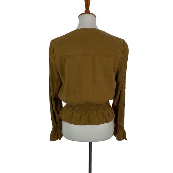 White House Black Market Jacket Small Brown Zip Up Fitted Casual - Picture 4 of 6